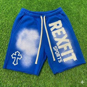 Shorts de sport REXFIT SPORTS, design streetwear, séchage rapide, légers, taille élastique avec cordon de serrage, haute qualité. - Product Image 3