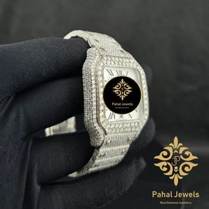 นาฬิกาข้อมือวินเทจเพชร หน้าปัดสี่เหลี่ยม ตัวเลขโรมัน สายขนาด 20 มม. ขนาดตัวเรือน 40 มม. ระบบจักรกลอัตโนมัติ สำหรับผู้ชาย - Product Image 2