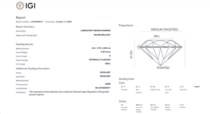 เพชรเพาะเลี้ยงในห้องปฏิบัติการ น้ำหนัก 0.39 กะรัต ได้รับการรับรองจาก IGI สี F ความสะอาดระดับ IF ขายส่งเพชรเม็ดเดี่ยวทรงกลม คุณภาพสูง สำหรับทำเครื่องประดับ - Product Image 3