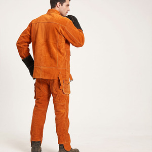 Combinaison de soudage en cuir de vachette de haute qualité, résistante à la chaleur, veste et pantalon de sécurité industrielle, protection contre les vapeurs, anti-rayonnement - Product Image 5