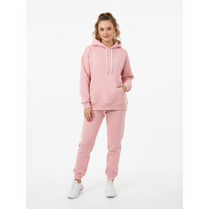 OEM ODM Survêtement d'hiver pour femmes, surdimensionné, uni, respirant, 100% coton, impression de logo personnalisée disponible, streetwear, 2 pièces - Product Image 1