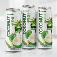 Denavis - Kokoswater met vruchtvlees, blik 500ml, 100% vers kokoswater, drankenfabriek - OEM label producent - Gratis ontwerp