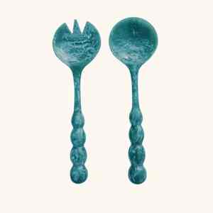 Designer Resin <b>Salad</b> Serving Spoon and Fork Set with Long Handle-Modern Luxury Dining Utensils for Party Use - Product Image 1