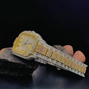 Reloj de Pulsera de Cuarzo de Lujo con Diamantes de Moissanita y Acero Inoxidable de Alta Calidad, 40 mm, Cierre Oculto para Hombre, con Diseño Iced, al Mejor Precio - Product Image 3