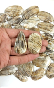 Natural Feather Agate Cabochon Loose Gemstone Mix Shape <b>White</b> Brown Polished Handmade Healing Wholesale for Jewelry Making Mix - Product Image 6
