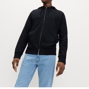 Sudadera con capucha gruesa de corte casual con cremallera completa, cordón ajustable y hombro caído para hombre - Product Image 4