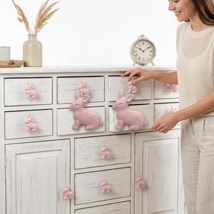 <b>Pink</b> Modern Eco-Friendly Rabbit Shape Furniture Knob Novelty Door Handle Drawer Pull Cabinet Hardware Decorative Accent Bedroom - Product Image 3