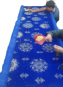 Robe de mariée nigériane de luxe en velours écologique George, brodée de perles, à manches longues, pour toutes les saisons - Product Image 4