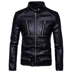Chaqueta de piel auténtica personalizada con cremallera para hombre, chaqueta de piel auténtica de buena calidad a precios al por mayor, chaqueta de piel de color personalizada para hombre - Product Image 2