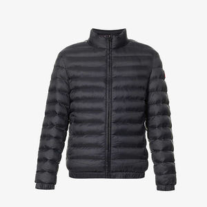 Chaqueta Acolchada Negra para Hombre, Cuello Alto, Cierre de Cremallera, Acolchado, Resistente al Viento, Ligera, Abrigo de Invierno - Product Image 4