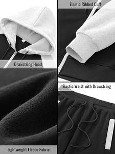 Ensemble de survêtement pour homme, style hip-hop, automne, 2 pièces, sweat-shirt à fermeture éclair, tenue de jogging décontractée, poches, 100% coton, séchage rapide - Product Image 5