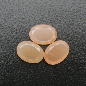 Piedra preciosa suelta de piedra lunar de melocotón natural de alta calidad AAA, lista para envío, 4x6mm, calibrada, facetada, corte ovalado, para joyería al por mayor - Product Image 1