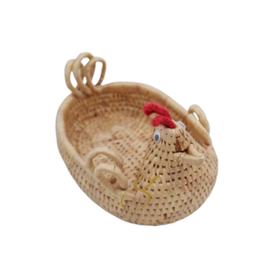 Handmade Chicken <b>Basket</b>: Water Hyacinth <b>Egg</b> Storage, Farmhouse Decor - Product Image 1