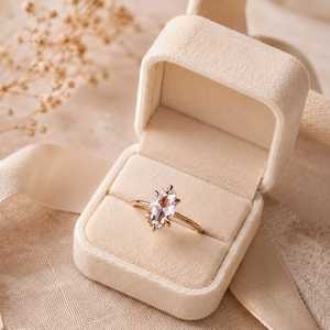 Bague Éternité de Luxe en Or Massif 10K 14K 18K Certifiée IGI avec Diamant de Laboratoire Taille Rose Ovale pour Femme Couleur E VVS - Product Image 1
