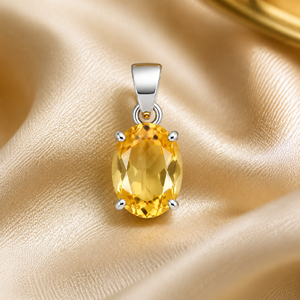 Pendentif en pierre précieuse citrine, forme hexagonale, religieux, hindouisme - Product Image 4