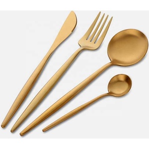 Modern Round Design <b>Long</b> Handle Silverware Set-High Quality PC Dining Cutlery Including Fork Spoon <b>Knife</b> - Product Image 4