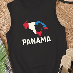 Débardeur décontracté pour femme en tricot Spandex/Polyester avec logo frontal, motif Carte du Panama - Product Image 2