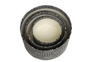 3-Piece Eco-Friendly Biodegradable Paper Storage Box Set Nested Cylindrical Decorative Gift <b>Boxes</b> <b>Black</b> White Optical <b>Boxes</b> - Product Image 3