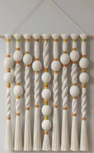 Tapisserie murale moderne en macramé tissée avec des symboles du zodiaque en forme de boule de tissu Aries, décoration de la maison, luxe - Product Image 4