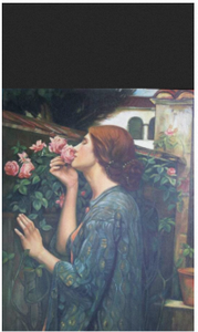 Classical Oil Painting Print of Woman Smelling Roses in Garden <b>Framed</b> <b>Canvas</b> Art Hanging Wall Decor Modern Artworks Realistic - Product Image 2