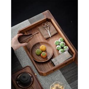 ถาดเก็บของและเสิร์ฟอาหารดีไซน์หรูหรา ขอบยกสูง พกพาสะดวก มีหูจับแบบเจาะรู ประหยัดพื้นที่ เหมาะสำหรับตกแต่งโต๊ะอาหาร - Product Image 1