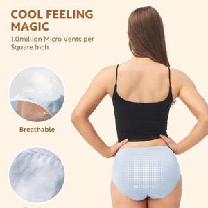 Braguitas de cintura alta sin costuras para mujer, ropa interior transpirable de una pieza con logotipo personalizado, tejido sin marcas, OEM - Product Image 5