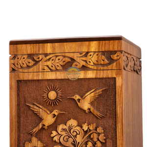AYAANS Rosewood wooden Hand Carved Wooden Hot Selling cremation Urn Box for Adult Ashes Wholesale Cremation Urns (6X6X11)IN - Product Image 6