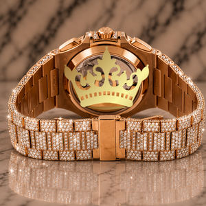 Premium Rose Gold <b>Wristwatch</b> Full Gem Crafted Luxury Fashion Accessory - Product Image 3
