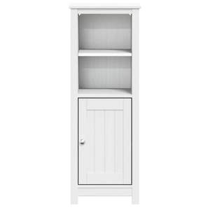 Armoire de salle de bain en bois de pin massif blanc, 15,7 po x 13,4 po x 43,3 po, avec étagères - Product Image 3