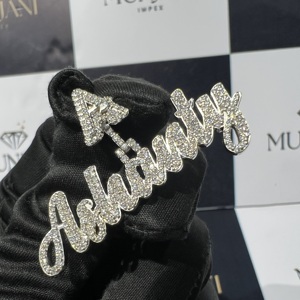 จี้ตัวอักษรแบบกำหนดเองประดับเพชรโมอิสซาไนต์ทรงบริลเลียนต์ VVS  รับรองโดย IGI เงินแท้ 925  สำหรับติดตัวเลข ชื่อ หรือโลโก้ - Product Image 5