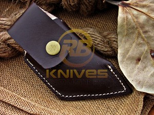 Cuchillo Plegable Hecho a Mano con Mango de Hueso, Cuchillo de Bolsillo Afilado con Funda de Cuero - Product Image 6