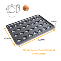 Moule à gâteau carré antiadhésif multi-liens ATLAS STAR 600x400mm de Taïwan avec 28 liens, motif châtaigne