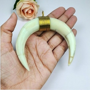 Conjunto de Joyería con Colgante de Cuerno de Animal Hecho a Mano, Chapado en Oro, Ecológico, Estilo Bohemio Unisex para Boda - Product Image 3