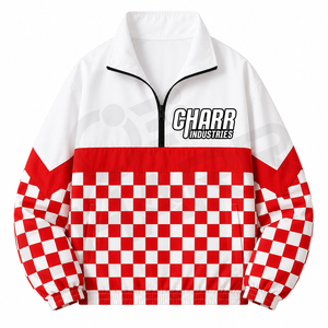 Custom Checkered Camo Print Leopard Print Windbreaker Oversized 100% Polyester Quater Zipper Stand Collar Women Windbreaker - Product Image 5