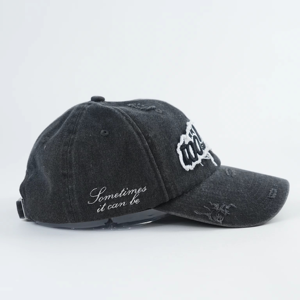 Casquette de baseball To Much Surf Co, 6 panneaux, denim délavé, unisexe, réglable, style streetwear, logo brodé sur le panneau avant - Product Image 3