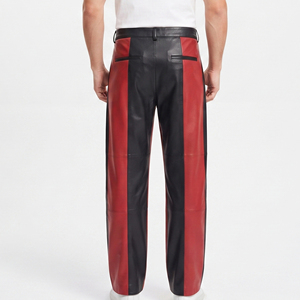 <b>Men's</b> High Quality Oversize <b>Leather</b> <b>Trousers</b> Fashion Baggy Pants Custom Loose Premium Midweight Breathable Eco-Friendly High - Product Image 2