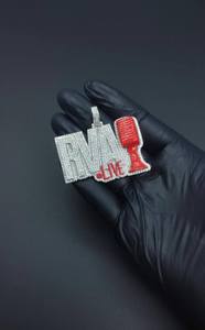 Colgante de Micrófono BMA en Plata 925 con Baño de Rodio, Diseño Temático, Estilo Hiphop Unisex para Uso Diario - Product Image 1