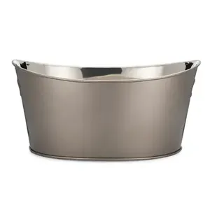 Unique Style Beverage Tub with Handles Rustic Metal Ice <b>Bucket</b> for <b>Drinks</b> Wine Beer Outdoor Party Patio Decor Wine Tub - Product Image 6