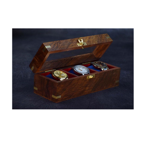 Boîte à montres en bois en gros, coffret de rangement pour 3 montres, boîte à montres de luxe en bois de haute qualité et très demandée - Product Image 6