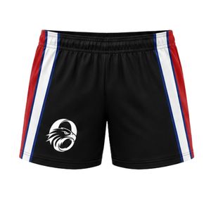 Men Black Red White Sublimated Netball Jersey Shorts Set Polyester <b>Athletic</b> Team Uniform Side Stripe Panel Sports Wear Apparel - Product Image 4