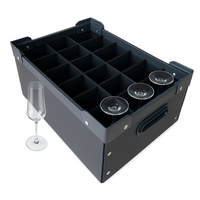 Boîtes d'emballage en plastique ondulé PP pour verres à vin, séparateurs personnalisés pour l'emballage de verrerie à pied, 8, 12, 28 packs