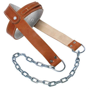 Leather Weight Lifting Head Harness Adjustable Neck Training Strap with Chain for Strength Workout Gym Equipment - Product Image 4