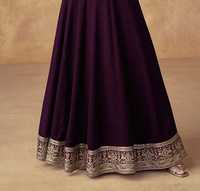 Baju Salwar Kameez Siap Pakai Gaya India Pakistan Bahan Georgette Murni Bordir Berat Pekerjaan Zari dan Payet untuk Pernikahan Etnik