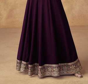 Salwar Kameez prêt-à-porter de style indien pakistanais en pur georgette, avec broderie lourde, travail de Zari et de sequins, pour mariage et occasions ethniques - Product Image 6