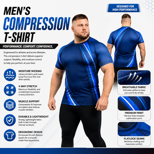 Camiseta de compresión de manga corta para hombre, personalizada con sublimación, protección contra erupciones, talla grande, capa base para entrenamiento deportivo - Product Image 1