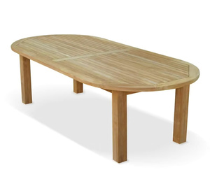 Teak Oval <b>Table</b> <b>And</b> <b>Bench</b> Dining Set Outdoor Furniture 6 Seater Weather Resistant Traditional Style - Product Image 2