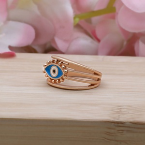 Wholesale Blue Enamel <b>Evil</b> <b>Eye</b> Lucky Protection <b>Rings</b> Fashion Stackable Gold Plated 925 Sterling Silver Gift <b>Rings</b> - Product Image 6