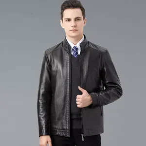 Chaqueta de Invierno para Hombre Elite Urban Adventure, Cierre de Cremallera, Acabado Elegante en Cuero, Tela de Lona, Cuello Alto, Moda Urbana - Product Image 3