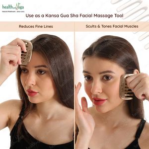 HealthAndYoga Peigne en métal Kansa, accessoire ayurvédique en bronze pour les soins capillaires, massage de la tête, lissage des cheveux et contrôle des pellicules - Product Image 4
