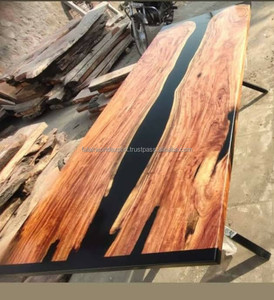 โต๊ะอาหารทรงกลมเรซิ่นอีพ็อกซี่ทันสมัย โต๊ะกาแฟไม้ริเวอร์วูด สำหรับสำนักงานหรือบ้าน พร้อมชุดอุปกรณ์สำหรับใช้ในห้องนั่งเล่นหรือสำนักงาน - Product Image 4